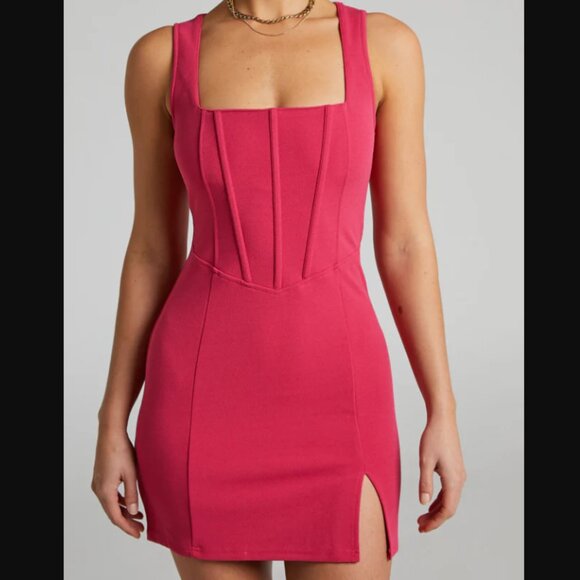 Showpo Dresses & Skirts - Showpo Pink Corset Straight Mini Dress Medium NWOT